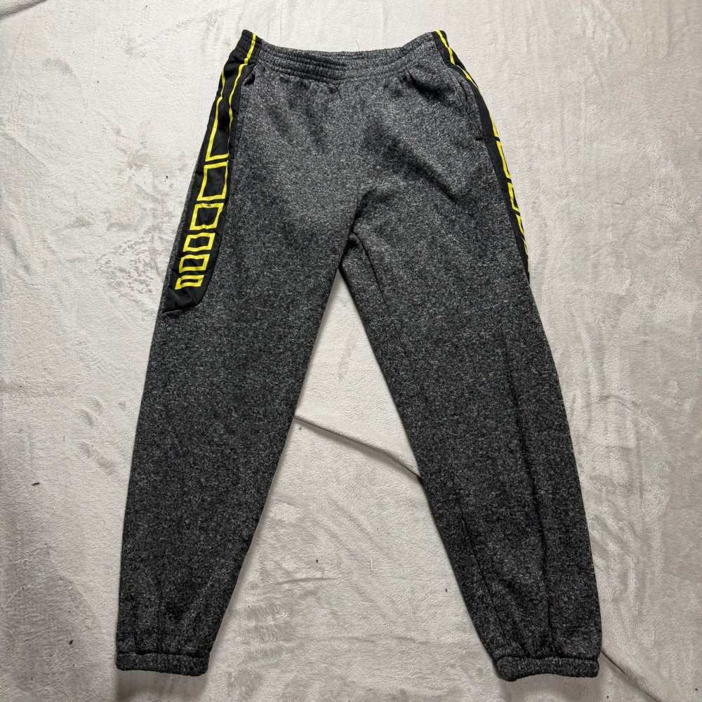 Men's‎ Athletic Jogger Sweatpants Dark Gray Yellow Stripe Athletic Fit M